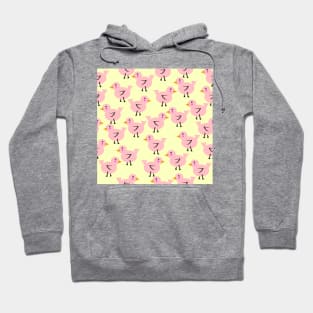 Cute Pink Baby Bird Illustration Seamless Hoodie